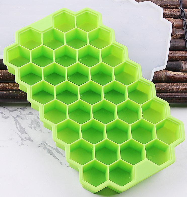 37 Cavity Silicone Ice Cube Mold with Lids Large-capacity Ice Trays Food Grade Ice Maker Reusable Kitchen Gadgets