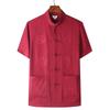 Men's Spring/Summer Tang Suit - Chinese Style Grandpa Shirt for Middle-Aged & Elderly, Thin Hanfu Dad Set