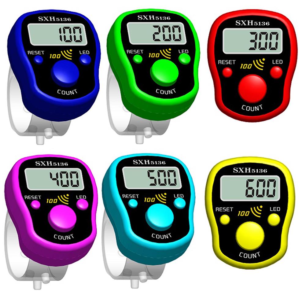 Mini LCD Elektronische Digital Tally Counter Hand Ring Finger LED-Licht Counter