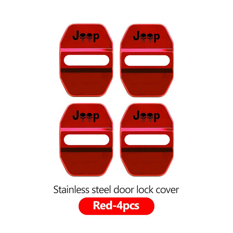 CYKVUD1 For Jeep Car Door Lock Cover Stainless Steel Anti Corrosion Protection Cherokee Wrangler JK Gladiator Compass Renegade Patriot