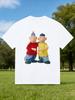 Fun Cartoon Character Print T-shirt Fashion Trend Short Sleeve Round Neck Casual Loose Ballad Style Unisex Sports T-shirt