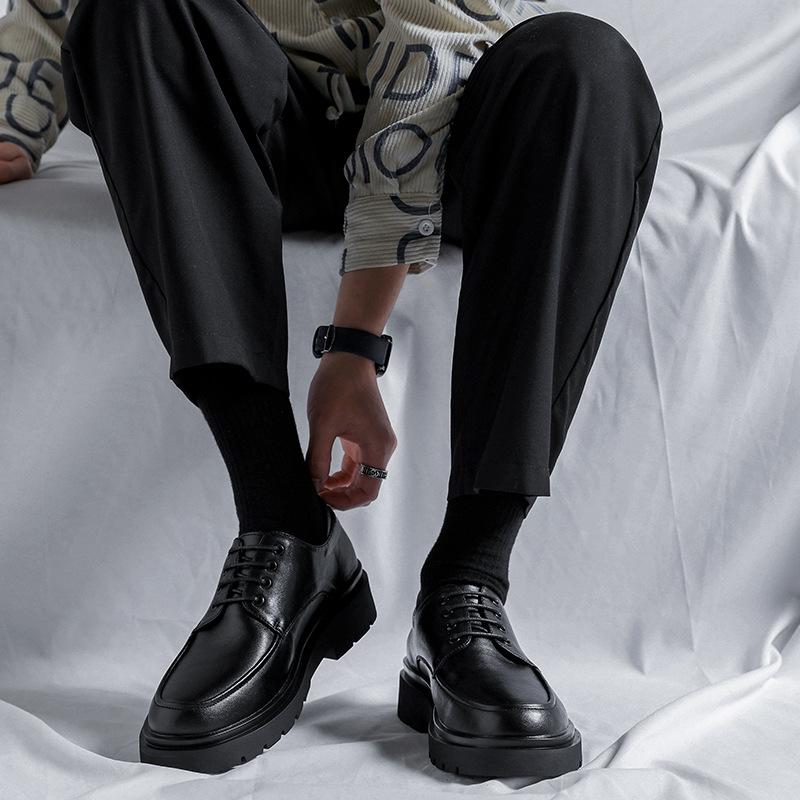 Большие кожаные туфли мужские весенние деловые туфли для свадьбы в британском стиле — фото 4