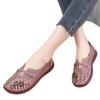 2025 summer new middle-aged and elderly beef tendon sole mother hole sandals women's non-slip, comfortable and breathable one-pedal single shoes