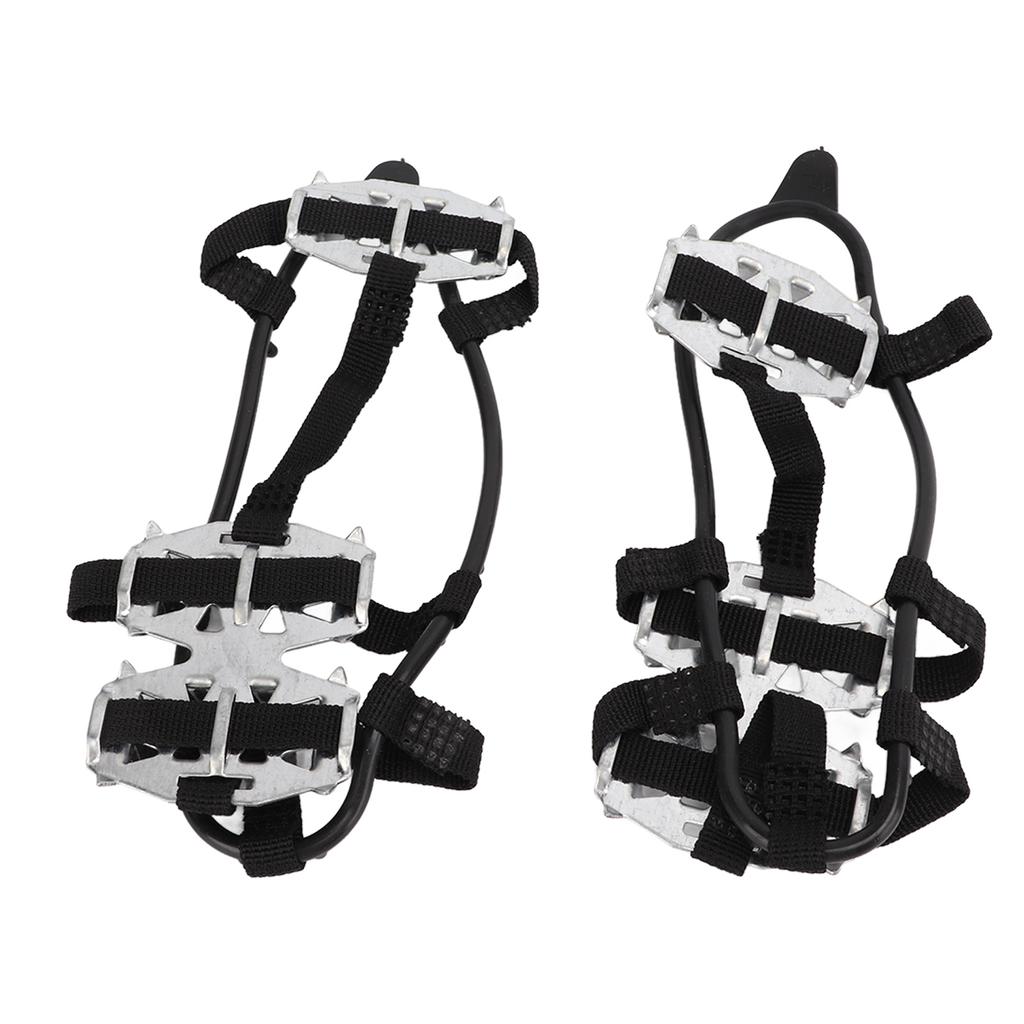1 Paar 24 Zähne Steigeisen Edelstahl Rutschfest Outdoor Schnee Eis Schuhüberzüge Silber L