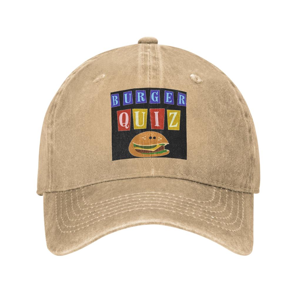 Burger Quizz New Logo Baseball Caps Denim Fabric Hats Adjustable Casquette Sports Baseball Cowboy Hat for Unisex