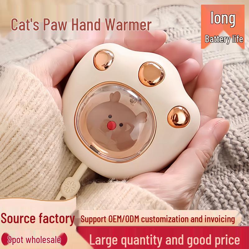 Rechargeable Cat Paw Magnetic Hand Warmer - Portable Electric Heater, Ideal for On-the-Go, Gift Boxed.