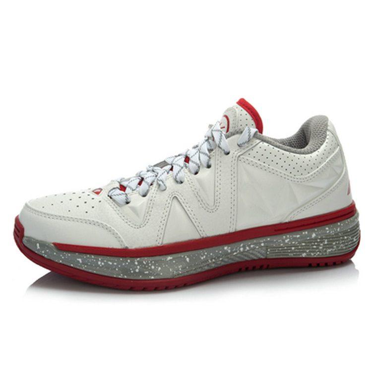 Li Ning WOW 2 '305' Rutschfest Leicht Niedrig geschnitten Basketballschuhe Unisex Weiß Rot ABAJ007-6