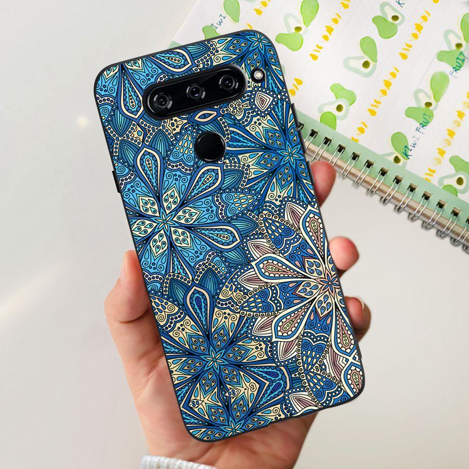 For LG V40 ThinQ Case Cover For LG V35 V35+ ThinQ Soft TPU Silicone Cases Fashion Flower Cute Pattern Funda For LGV40 ThinQ Capa
