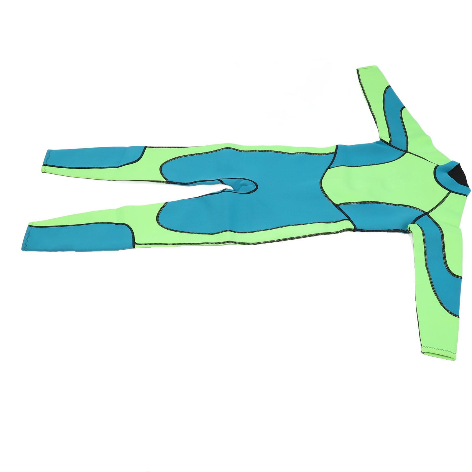 Combinaison Shorty Verte Manches 2,5 MM Maintien au Chaud UV Motif Bébé Combinaison Integrale pour Natation Plongée Surf