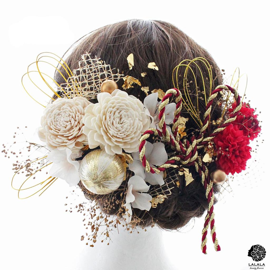 Japanischer Abschluss-Haarschmuck 661 Accessoires, Volljährigkeitszeremonie, Zeremonie, Hochzeit, Kimono, Hakama, Langarm-Kimono, Yukata, (rot)