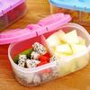 Clear Lid Double Compartment Food Storage Container Plastic Snacks Keepers For Kids Travel And Daily Use