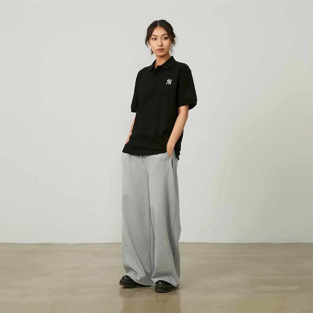 New MLB New York Yankees MLB Basic Logo SS24 Polo Shirt Unisex Black 3APQB0143-50BKS