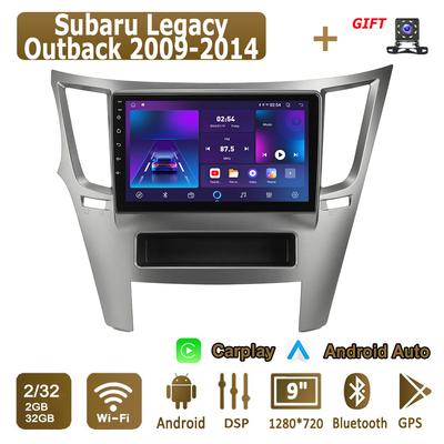 Autoradio Android Carplay pour Subaru Legacy Outback 2009-2014 Lecteur multimédia Unité principale Stéréo Navigation GPS BT WIFI 2 + 32 Go