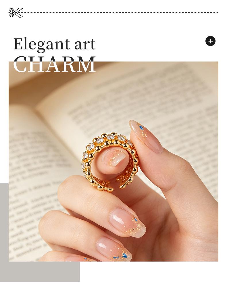 New 2026 Vintage Zirconium Open Index Finger Ring for Women - Light Luxury Summer Style