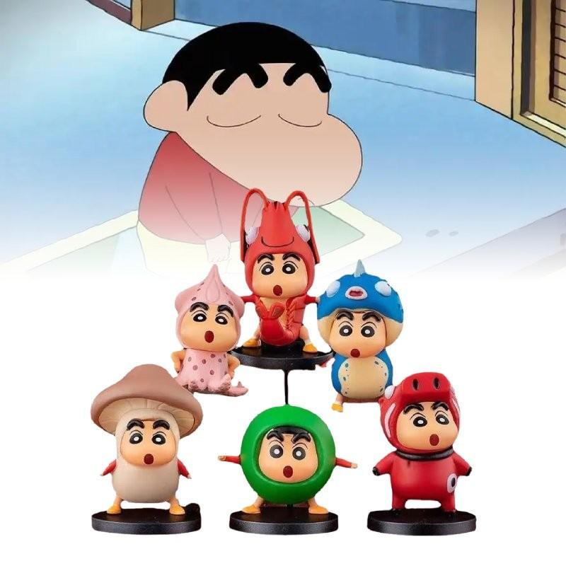 Crayon 6pcs Shin Chan Food Costume Pvc Toy Model Desktop Decor Gift Christmas