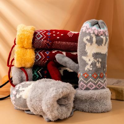 Comfortable Gloves All Fingers Skin-friendly Not Easily Deformed Women Soft Skin-friendly Knitted Gloves