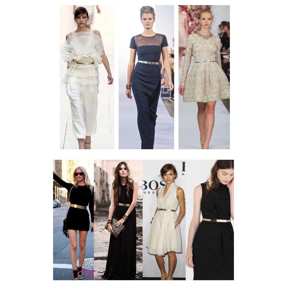 Adjustable Metal Designer Belt Fashion Dress Bling Waistband New Gold Silver Mirror Waistband