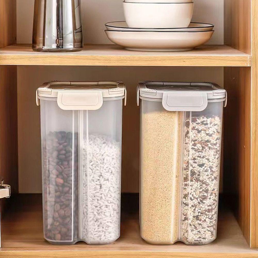 Square Grain Storage Box Plastic Food Storage Box Practical Divided Storage Containers Fridge