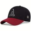 Baseball Stitching Embroidered Ar Side Lettering Alphabet A Neutral Gender Women  Men For Caps Spring And Autumn Outdoor Adjustable Casual Hats