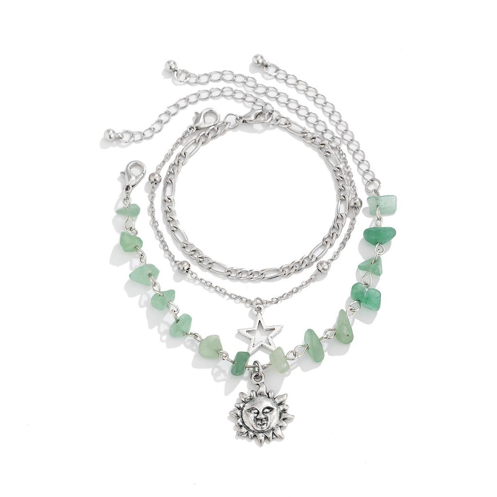 Vintage Ethnic Style Dragonfly Star Pendant Gravel Bracelet Women'S Multi-Layer Chain Set Bracelet