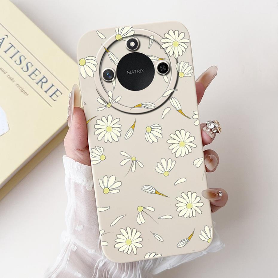 Phone Case For Honor X9c Smart 5G Pretty Girl Flower Printed Soft Silicone Back Cover For Honor X9C X9cSmart Cases Bumpers