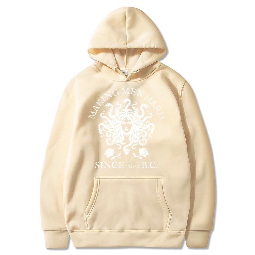 Medusa Autumn and Winter Female Print Hoodie Men's and Women's Fashionable Sportswear Daily Casual Street Wear Warm Hoodie