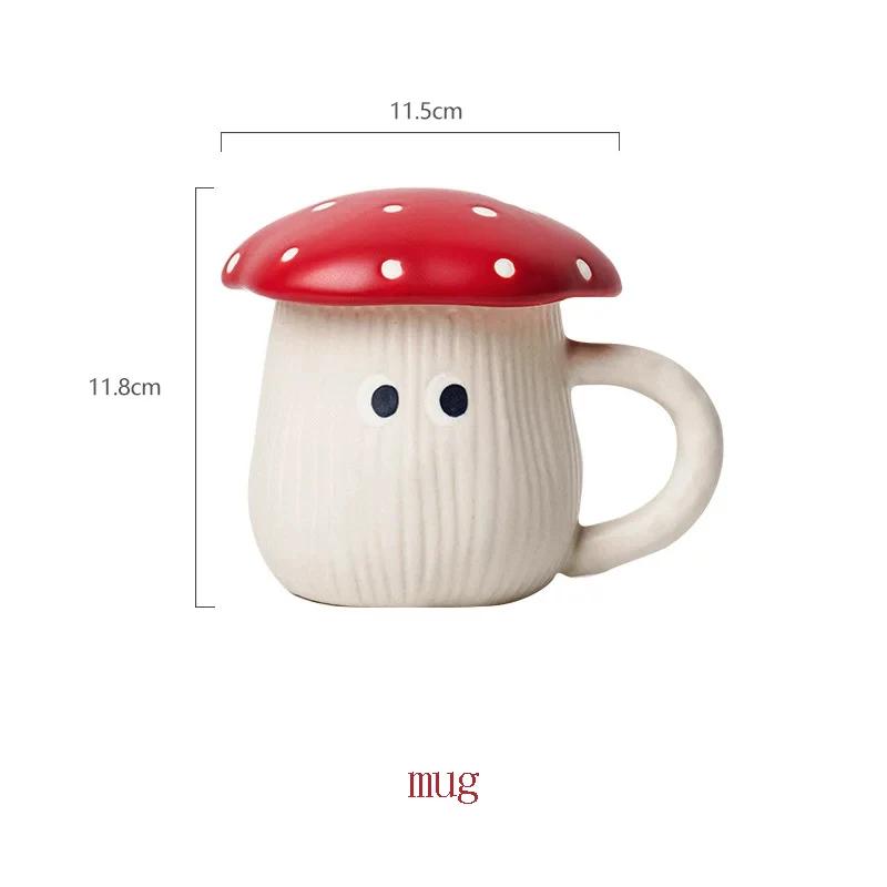 Cute Squirrel Mushroom Ceramic Tableware Set Red Polka Dot Porcelain Teapot Plate Bowl Cup For Breakfast Dessert Home Decor Gift