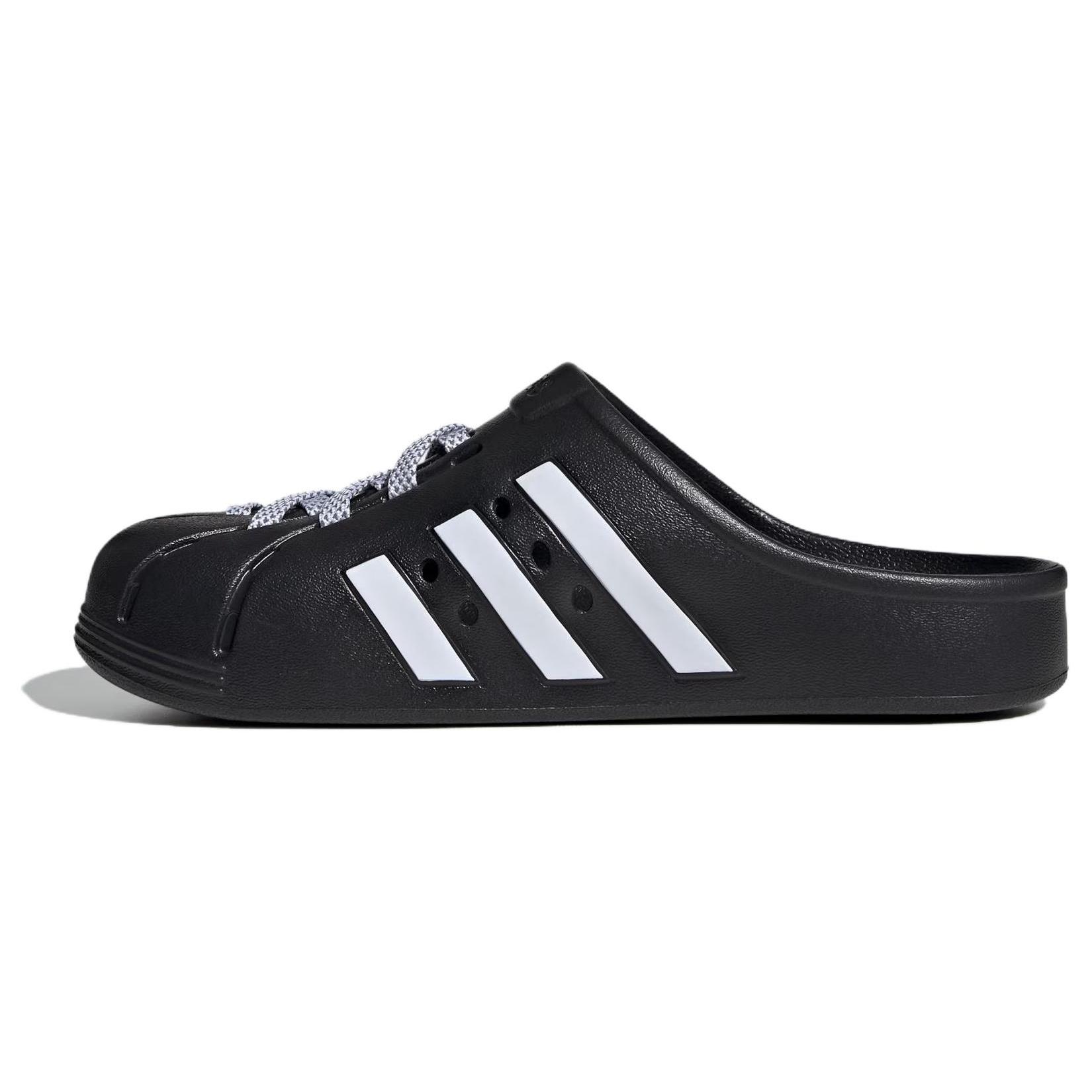 adidas Adilette Clogs Asia Sizing  Black White  Men s JH9848 EU 42