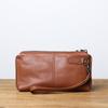 NZPJ Leather Leisure Man With Long Purse, Soft Leather, Hand Zipper, Money Chuck Layer, Cowhide Credit Card Bag, Cell Phone Bag