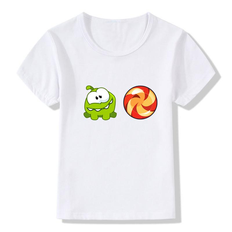 2025 Om Nom Stories Print Kids T Shirt Summer New T-shirt Cartoon Children T-shirts Baby Girls Boys Clothes Unisex Tshirt,HKP5410