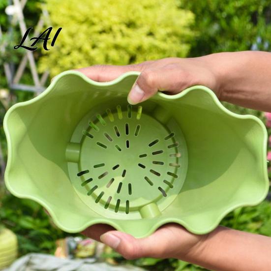 Plant Pots for Courtyard Large Flower with Drainage Holes And Tray Saucers Ruffled Edge Planter Decorative Home Indoor Outdoor Plants Creative
