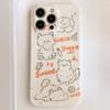 Ins Graffiti Cat Dog Bread Line Lucky Phone Case For Iphone 13 12 Promax 11 14 Pro Max Silicone Soft Imd Cute Cartoon Back Cover