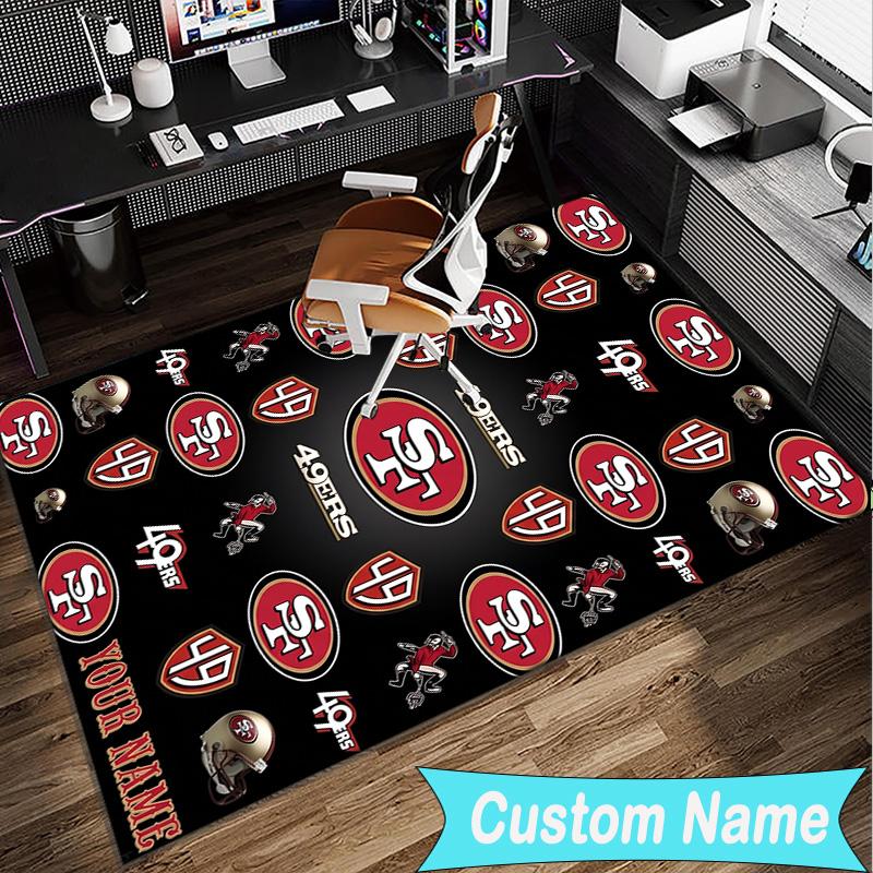 Custom Name Rug San Francisco Football Area Rug Suitable for Indoor And Outdoor,Carpets for Homes, Offices,Living Rooms,Home Decor,Christmas Gift