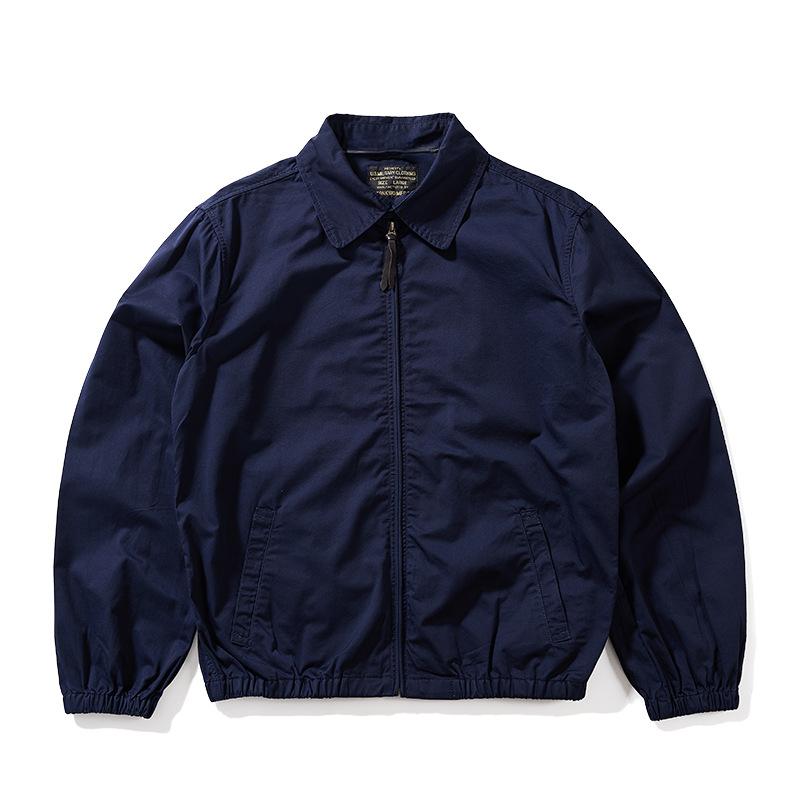 

Men s flight jacket, cotton-padded jacket, American high street style, collared coat, high-end short padded baseball jacket, stylish and cool cotton M синий