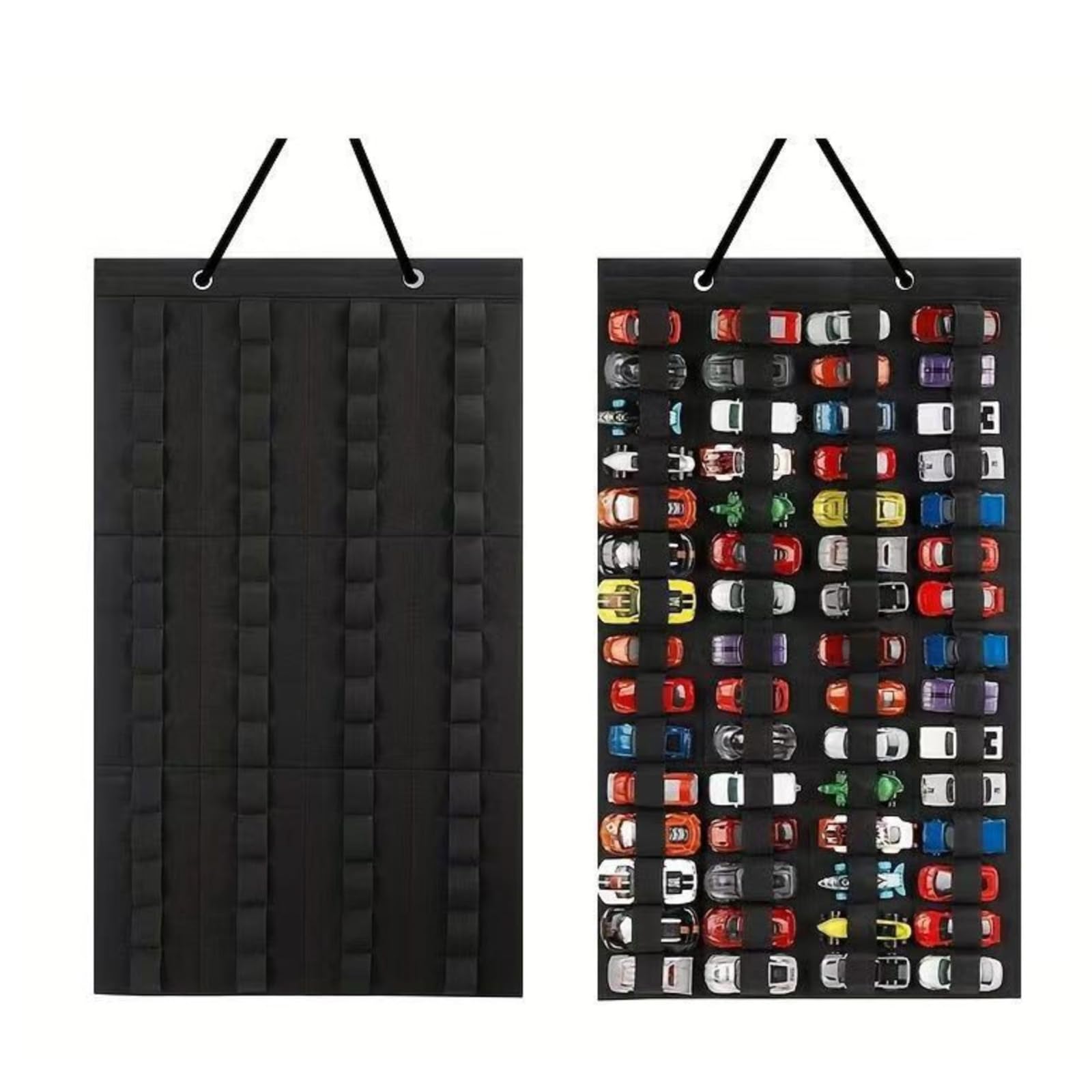 

nijimomo Mini Car Hanging Case, Storage, Collection Organizer, and Display (Black)