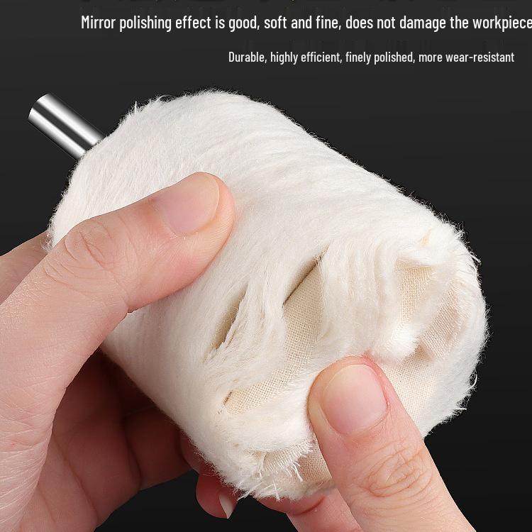 Flannel Polishing Wheel with Shank for Wood, Metal, Stainless Steel, and Jade