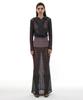 Partimento Woman Lace Flare Maxi Skirt_Charcoal