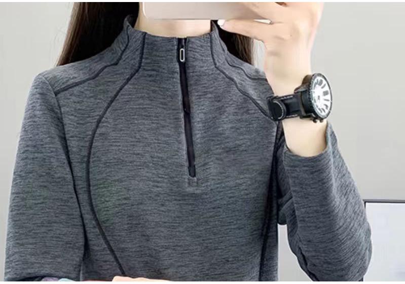Women's Quick-Dry Fleece Stand Collar Long-Sleeve Pullover Hoodie