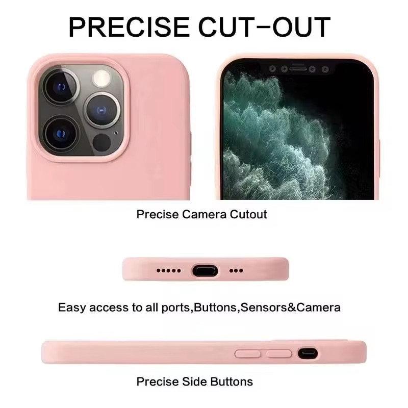 Luxusní tekuté silikonové pouzdro pro iPhone 13 14 15 Pro Max 11 12 Mini X XS XR Plus Ochrana fotoaparátu nárazuvzdorný kryt