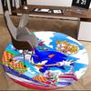 1pc Sonic the Hedgehog Anime Cartoon Design Round Carpet  Office Chair Mat, NonSlip Rug for Home Decor, Living Room, Bedroom, Game Room