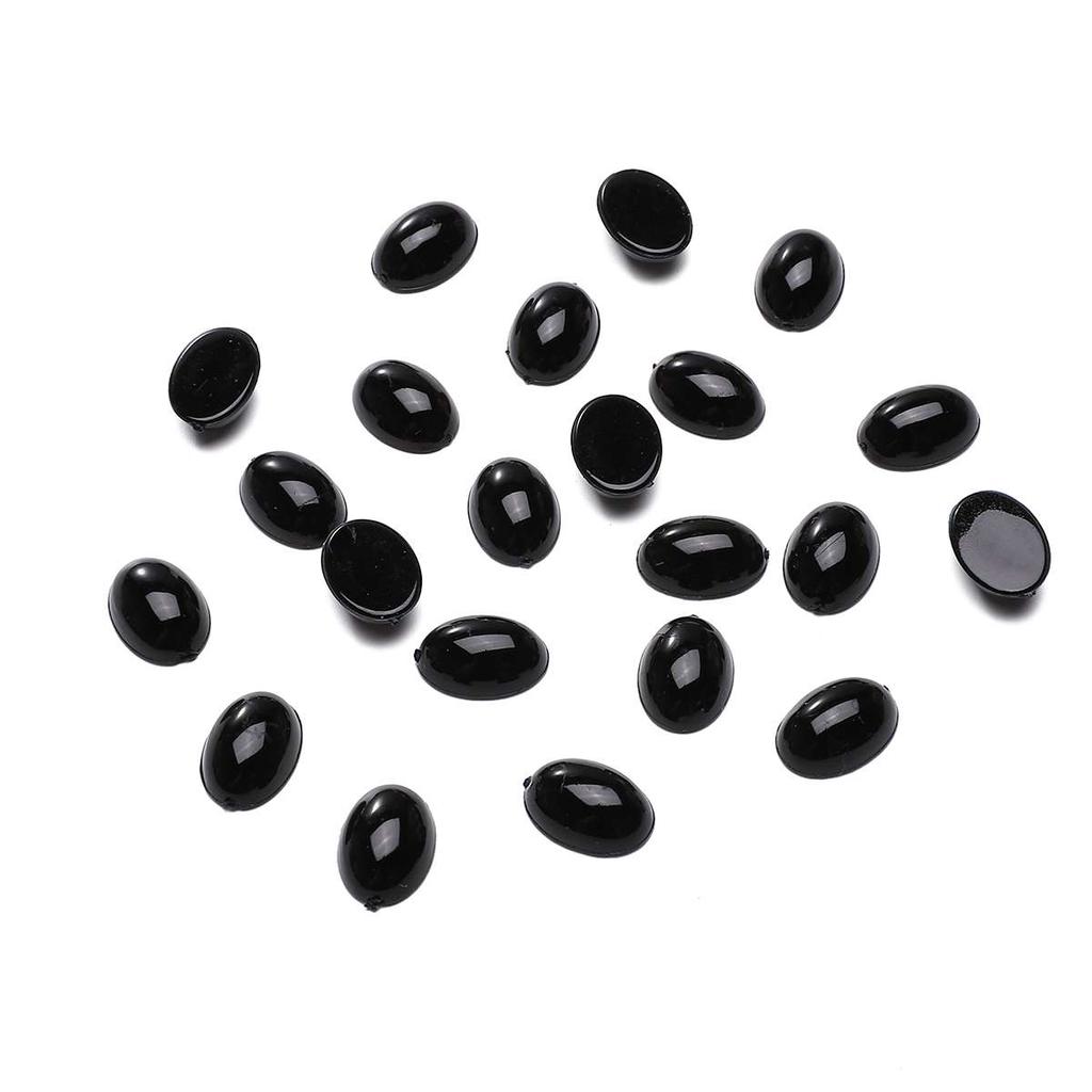 20-100 stk/pose Svart akryl sikkerhetsøyne Ovale perler med flat rygg til bjørnedukke Dyredukke DIY Håndverk Barn Barn Leker Øyne Tilbehør