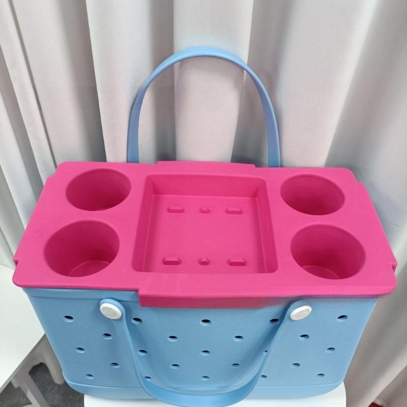 Colorful EVA Beach Storage Tray Divider Design Camping Storage Tray For Sunscreen Towels Snacks Waterproof Portable