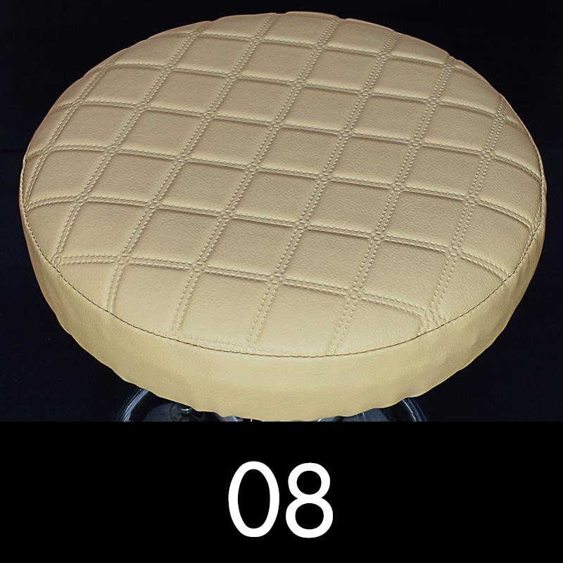 Round Chair Protector Thicken PU Leather Elastic Bar Stool Chair Cover Waterproof Stool Slipcover Small Round Seat Cushion Cover