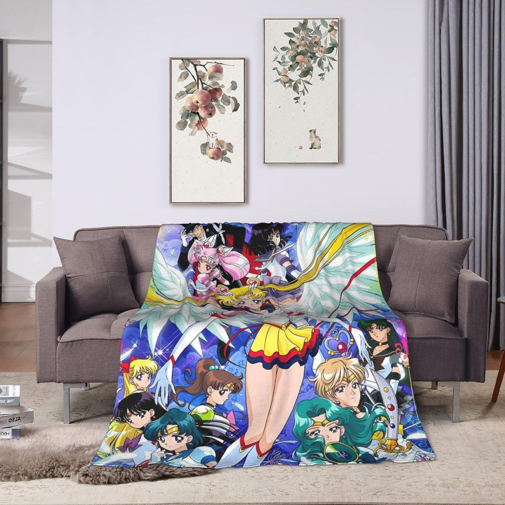 Sailor Moon Plush Blankets Kids Adult  Flannel Throw Blanket For Couch Chair Soft Custom DIY Quality Bedspread Gift Idea