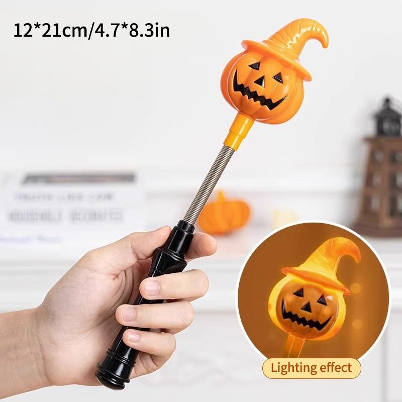 Halloween Decoration Pumpkin Stick Pumpkin Shaker Lightstick Handheld Ghost Glowing Rod Glow Stick Day of The DeadLightsticks