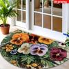 1Pcs Daisy Semi Circle Welcome Doormat Non-Slip for Outdoor Patio Porch Kitchen Bathroom Entryway Floor Mat