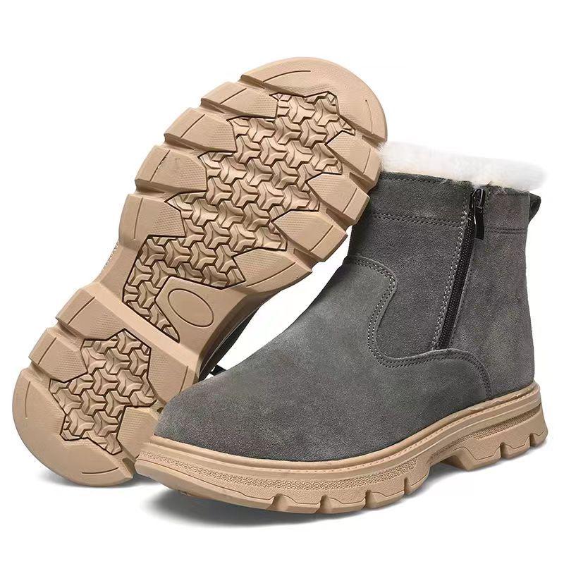Winter High-Top Snow Boots with Thick Wool and Fur Lining for Outdoor Warmth