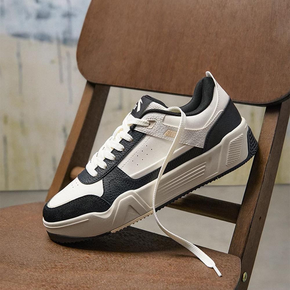 New Anta C37 Series Slip Resistant Balanced Lightweight Low Top Skateboard Shoes Men's White Black 912518006-5