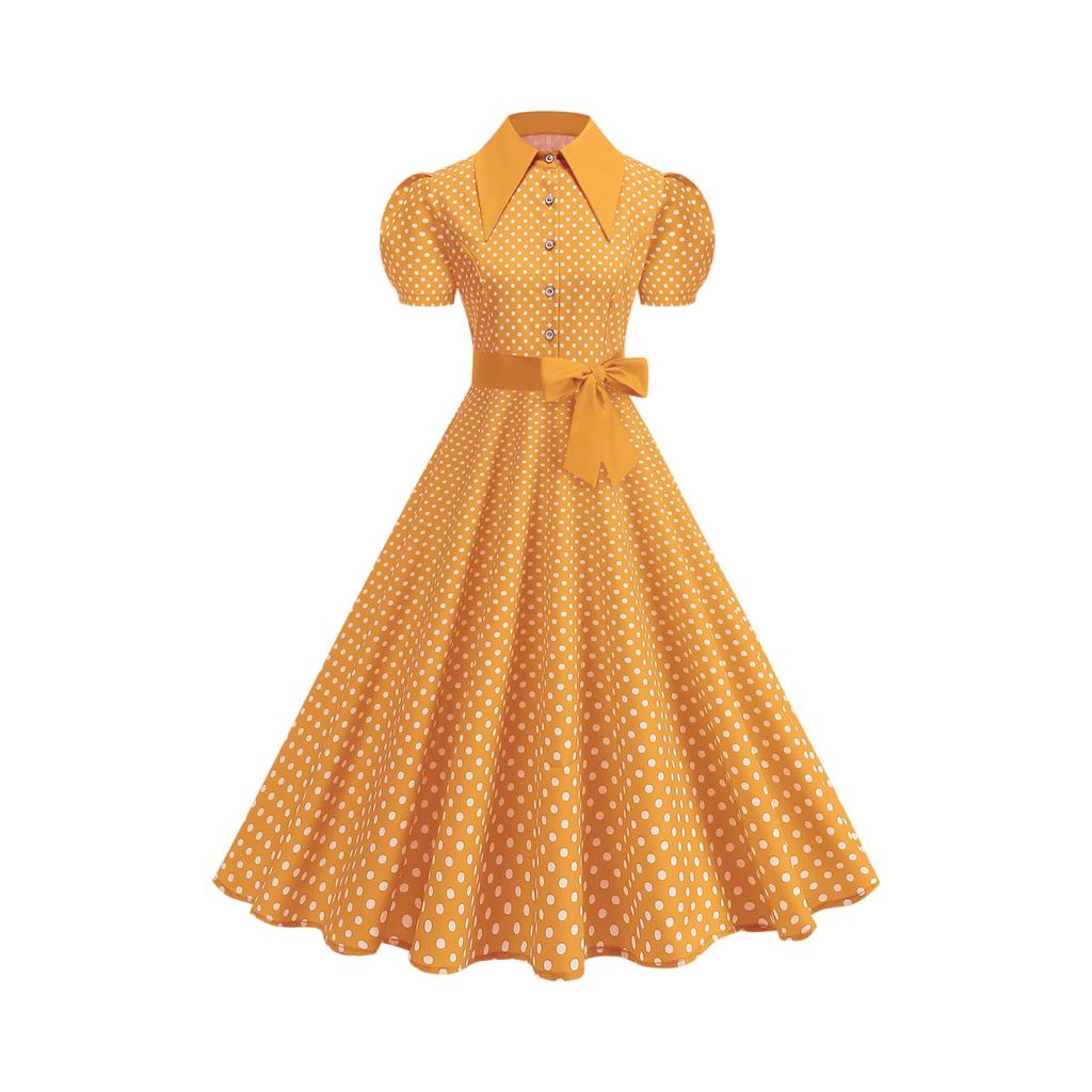 Women's Fashion Polka Dot Short Sleeve Dress