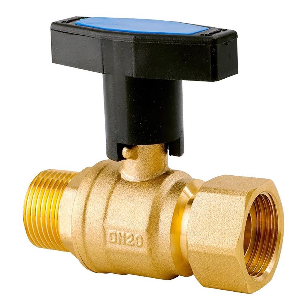 High-Flow Copper Ball Valve with Quick Connect for Fan Coil Units, Dual Thread Male and Female, 1-Inch and 3/4-Inch Options